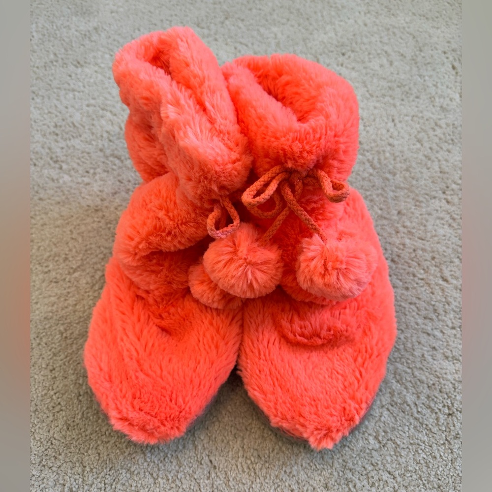 Old Navy Cozy Fuzzy Orange Slippers